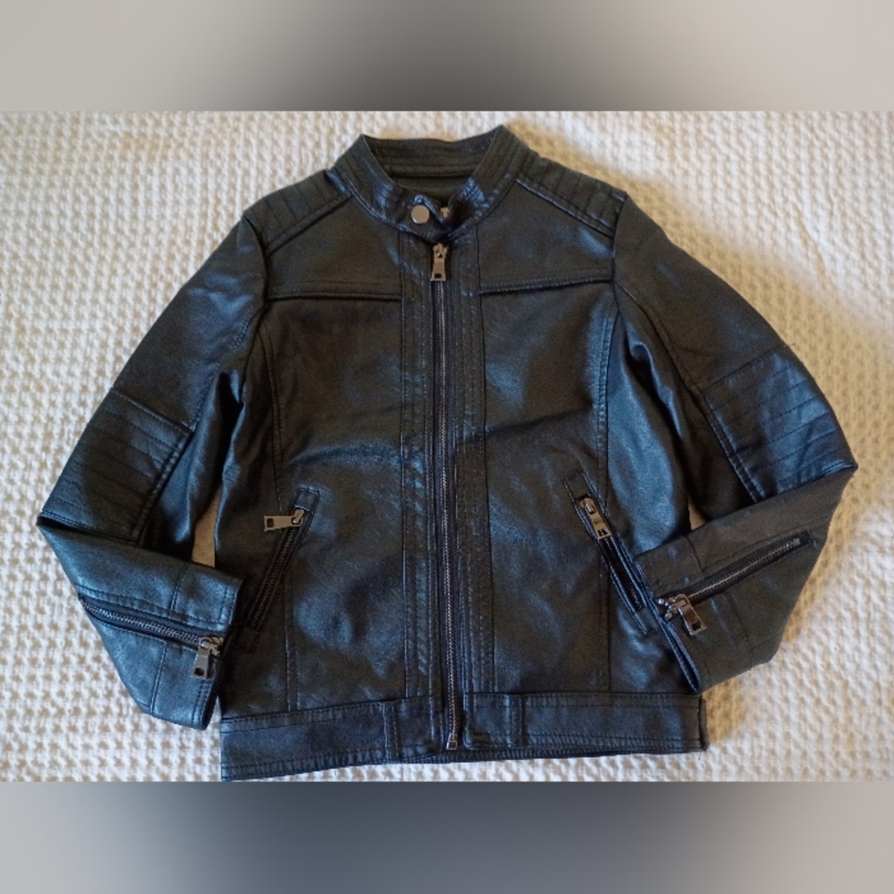Kids Classic Black Biker Jacket